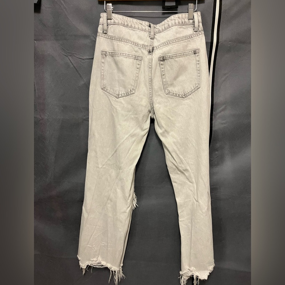 Vervet Distressed High Rise Crop Gray Women's Jeans - Picture 2 of 4